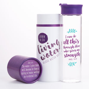 I Can Do All Things Philippians 4:13 Glass Water Bottle