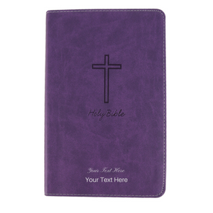 Personalized Custom Text Your Name KJV Deluxe Gift Holy Bible Leathersoft Purple King James Version