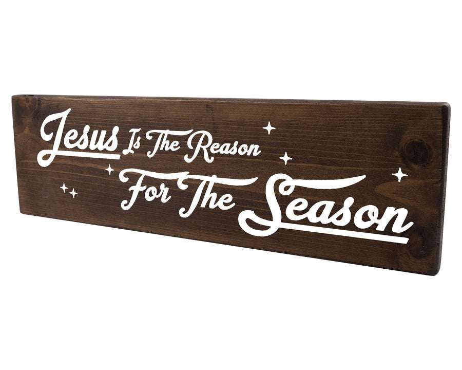 ANVEVO 'Jesus Is The Reason' Wooden Christmas Decor Box - Rustic Farmhouse Storage Caddy