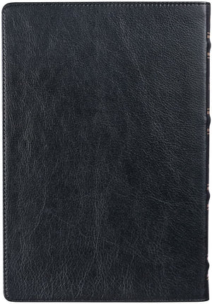 Personalized KJV Black Full Grain Leather Large Print Thinline Thumb Index