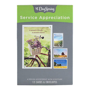 Assorted Service Appreciation Greeting Card, Box of 12 Cards