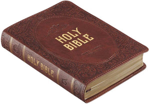 Personalized KJV Medium Brown Faux Leather Compact Bible