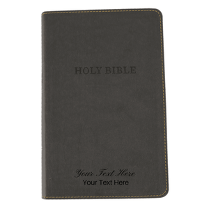Personalized Custom Text Your Name KJV Deluxe Gift Bible Comfort Print Black Leathersoft