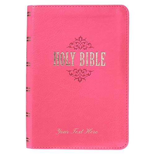 Personalized KJV Bible COMPACT LuxLeather Pink