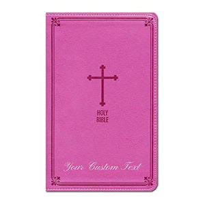 Personalized NKJV Deluxe Gift Holy Bible Cross Leathersoft Pink New King James Version