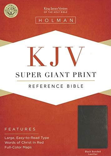 Personalized KJV Super Giant Print Reference Bible Black Bonded Leather