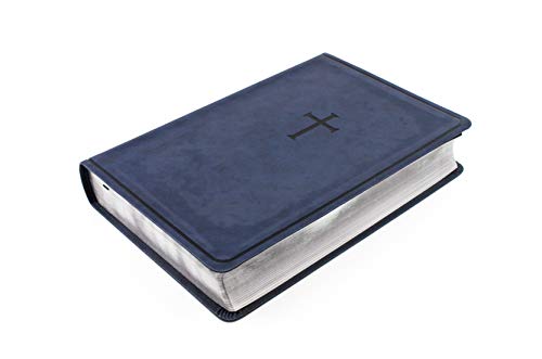 Personalized KJV Everyday Study Bible Navy Cross LeatherTouch