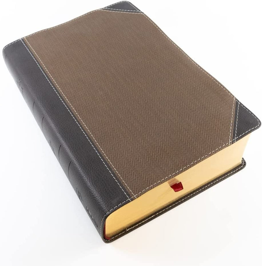 Personalized NKJV Cultural Backgrounds Study Bible Leathersoft Brown Red Letter Edition