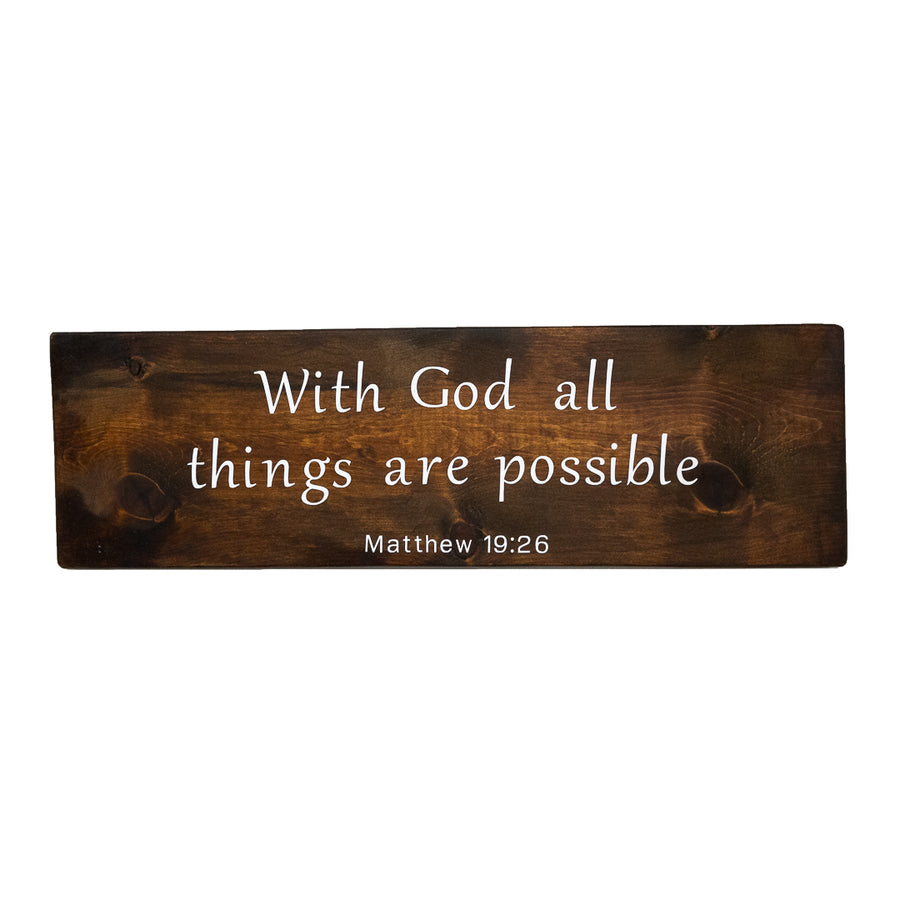 All Things are Possible with God Wood Decor
