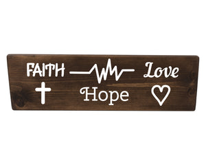 Faith Hope Love Wood Decor