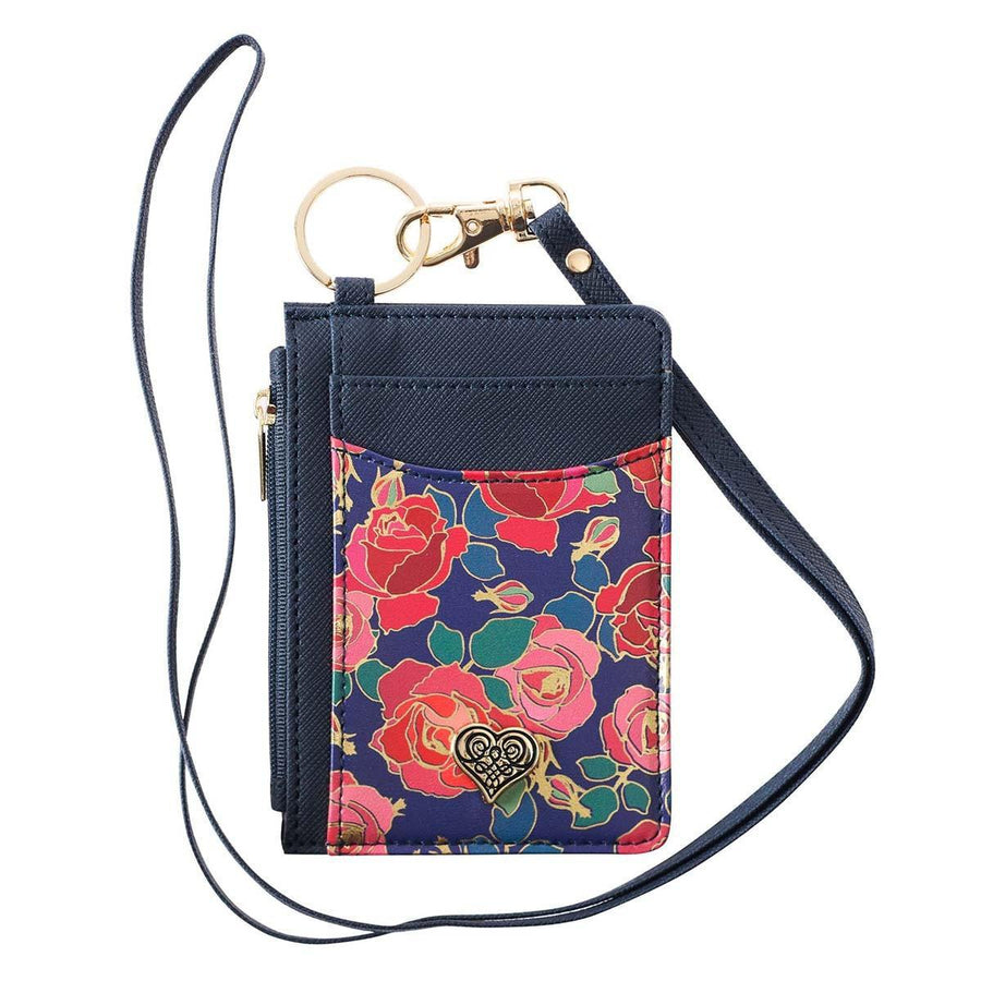 Heart & Rose Faux Leather ID Card Holder