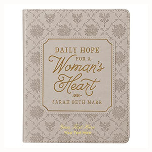 Personalized Custom Text Your Name Daily Hope for a Women's Heart Devotional Taupe Faux Leather