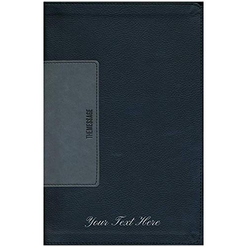 Personalized The Message Bible Black/Slate Leather-Look