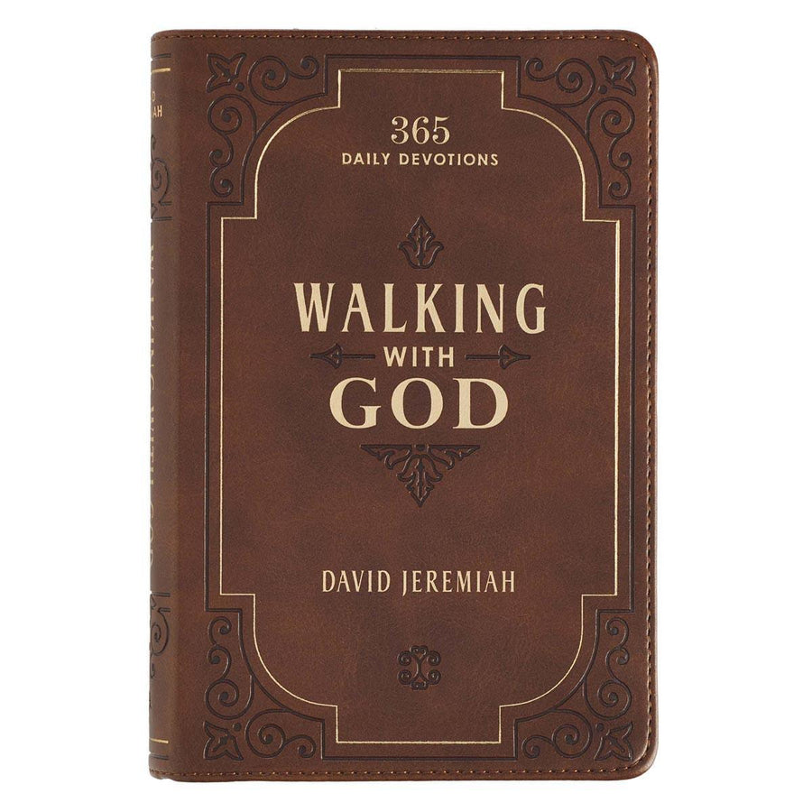 Walking With God Brown Faux Leather Devotional - David Jeremiah