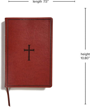 Personalized KJV Super Giant Print Reference Bible Brown LeatherTouch Red Letter