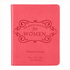 Personalized Custom Text Your Name One-Minute Devotions for Women Devotional Pink Faux Leather