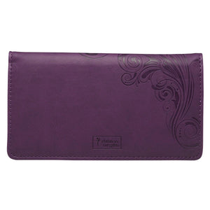 I Can Do Everything Through Him Philippians 4:13 Purple Faux Leather Checkbook Cover