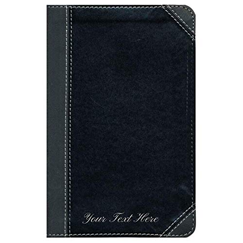 Personalized NIV Thinline Bible COMPACT Leathersoft Black and Gray Comfort Print