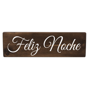 Feliz Noche Spanish Wood Decor