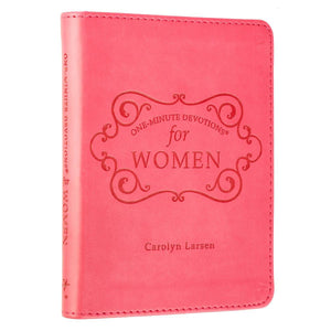 Pink Faux Leather One Minute Devotions for Women Devotional - Carolyn Larsen