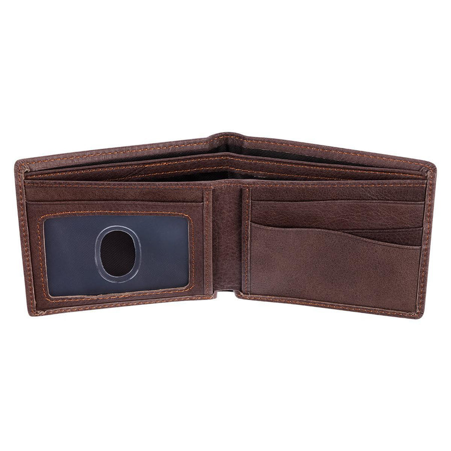 The World's Best Dad Brown Joshua 1:9 Genuine Leather Wallet