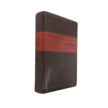 Personalized NIV Every Man's Bible Deluxe Heritage Edition TuTone LeatherLike Brown/Tan