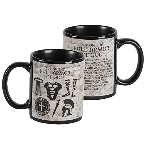 Armor Of God Black Ceramic Mug