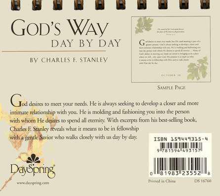 God's Way Day by Day Charles Stanley Perpetual Flip Calendar