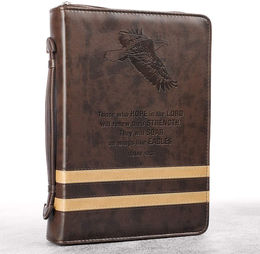 Two-Tone Stripe Isaiah 40:31, Faux Leather Bible Cover (Large) [Unbound]