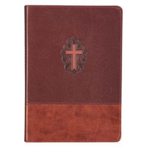 John 3:16 Brown Cross Zipper Journal