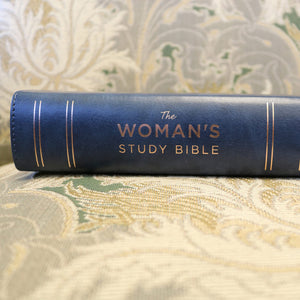 Personalized NKJV Woman's Study Bible Blue Leathersoft Red Letter Full-Color Edition