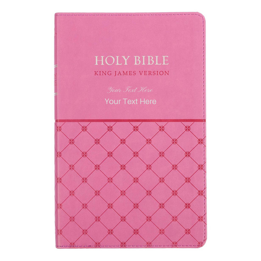 Personalized Bible Custom Text Your Name KJV Gift Edition Pink Faux Leather King James Version