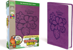 Personalized NIrV Adventure Bible for Early Readers Leathersoft Purple Full Color