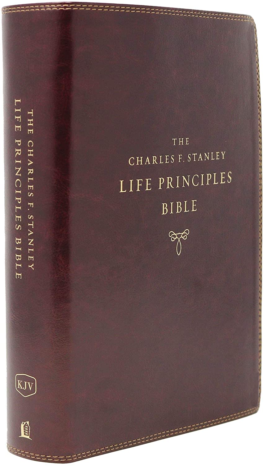 Personalized KJV Charles F. Stanley Life Principles Bible 2nd Edition Leathersoft Burgundy Comfort Print