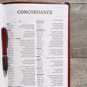 Personalized KJV Super Giant Print Reference Bible Indexed Red Letter Concordance Easy-to-Read Font