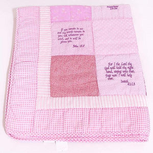 Embroidered Scripture Baby Quilt