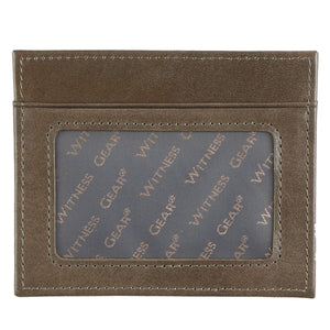 John 3:16 Cross Taupe Full Grain Leather Wallet