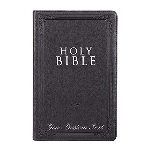 Personalized Custom Text Your Name KJV Gift and Award Bible Lux Leather Black King James Version Custom Made Gift for Celebrations Holidays