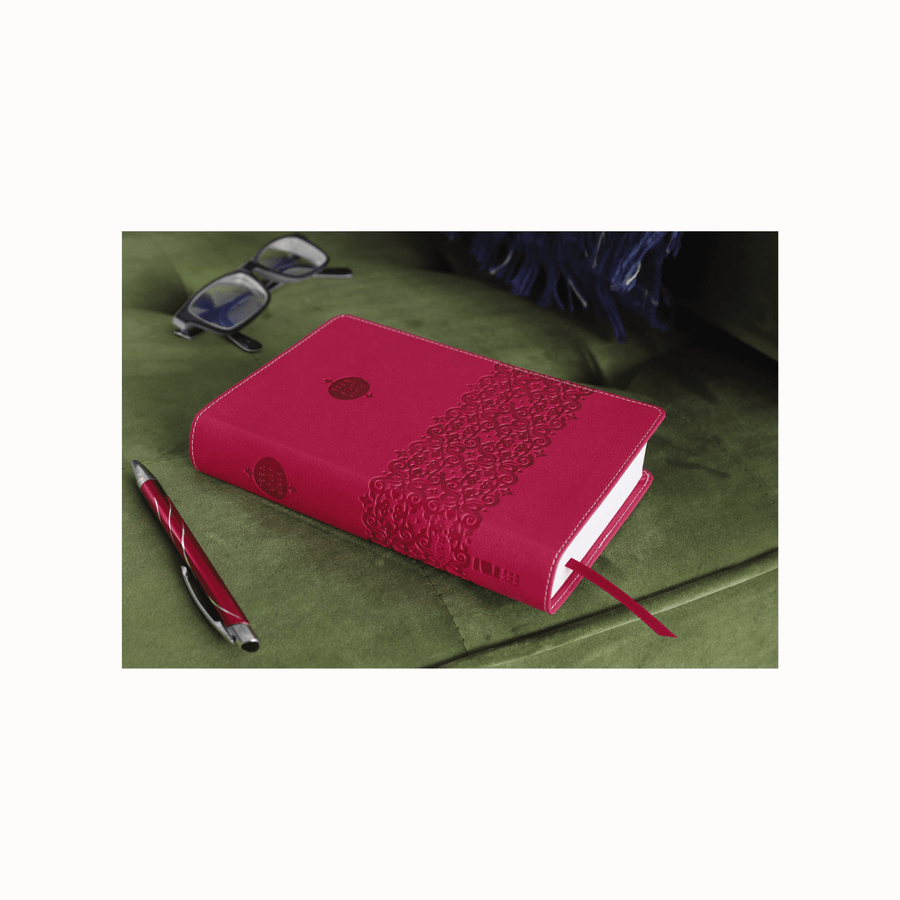 Personalized Custom Text Your Name NIV Compact Teen Study Bible Small Print Pink Leathersoft
