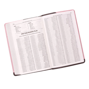 Personalized Bible KJV Gift Edition Standard Size LuxLeather 2-Tone Pink/Brown King James Version