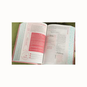 Personalized Custom Text Your Name NIV True Images: The Bible for Teen Girls Pink Leathersoft