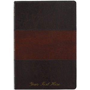 Personalized NKJV Giant Print Reference Bible Saddle Brown LeatherTouch Indexed