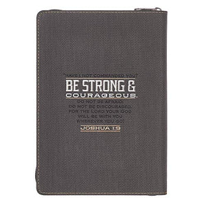 Personalized Be Strong and Courageous Collection Zippered Flexcover Journal Joshua 1:9