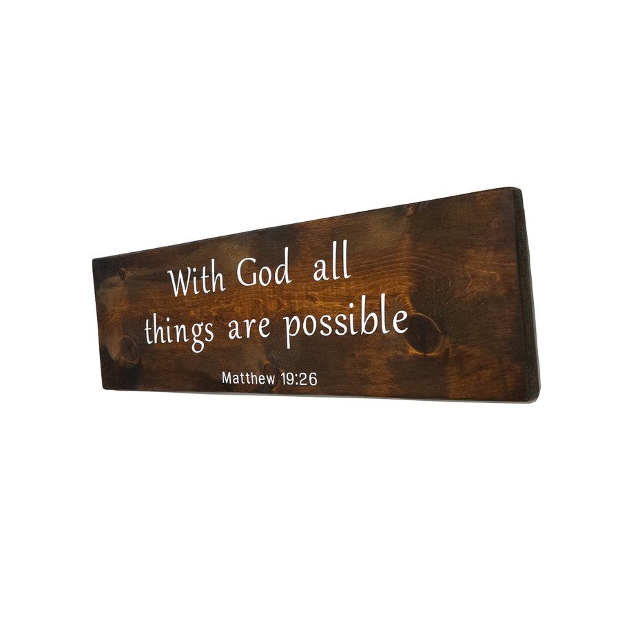 All Things are Possible with God Wood Decor