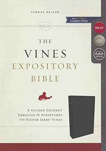 Personalized NKJV Vines Expository Bible Leathersoft Black Comfort Print