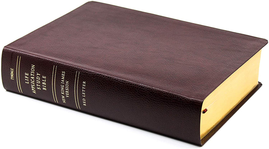 Personalized NKJV Life Application Study Bible 2nd Edition Bonded Leather Burgundy