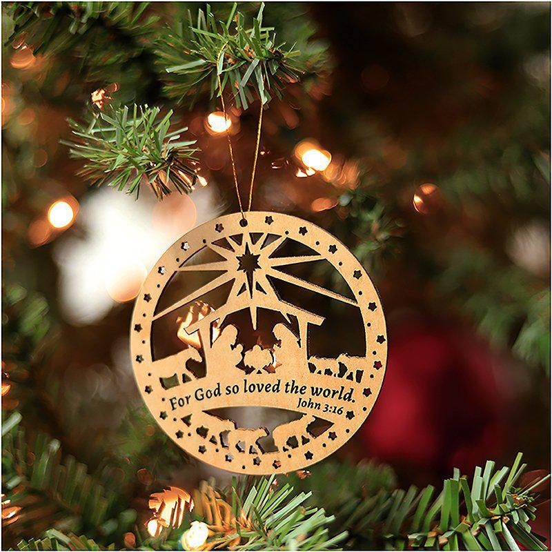 John 3:16 Laser Cut Wooden Christmas Ornament