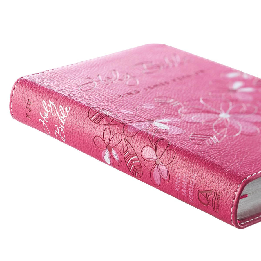 Personalized KJV COMPACT Bible Lux Leather Pink