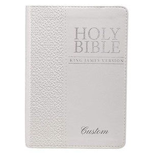 Personalized KJV SMALL Compact Pocket Edition Bible LuxLeather White