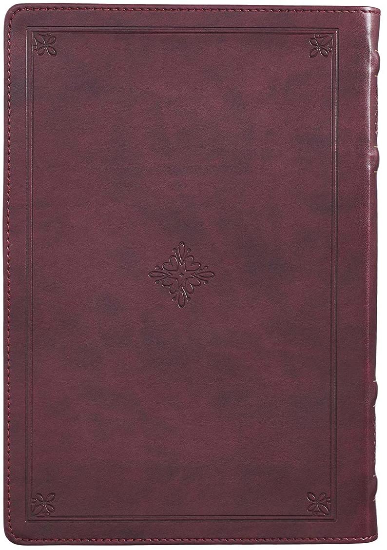 Personalized KJV Thinline Bible Large Print Faux Leather Burgundy with Thumb Index